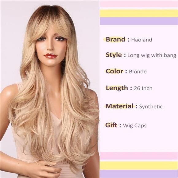 Women Cosplay Daily Natural Hair Wig Heat Resistant Fiber - : Blonde main image 4